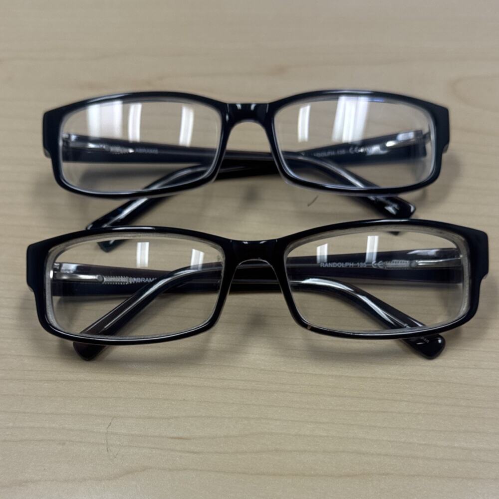 Randolph Engineering ABRAMS Eyeglass Frames X2 56□17 Black USA Rx Lot